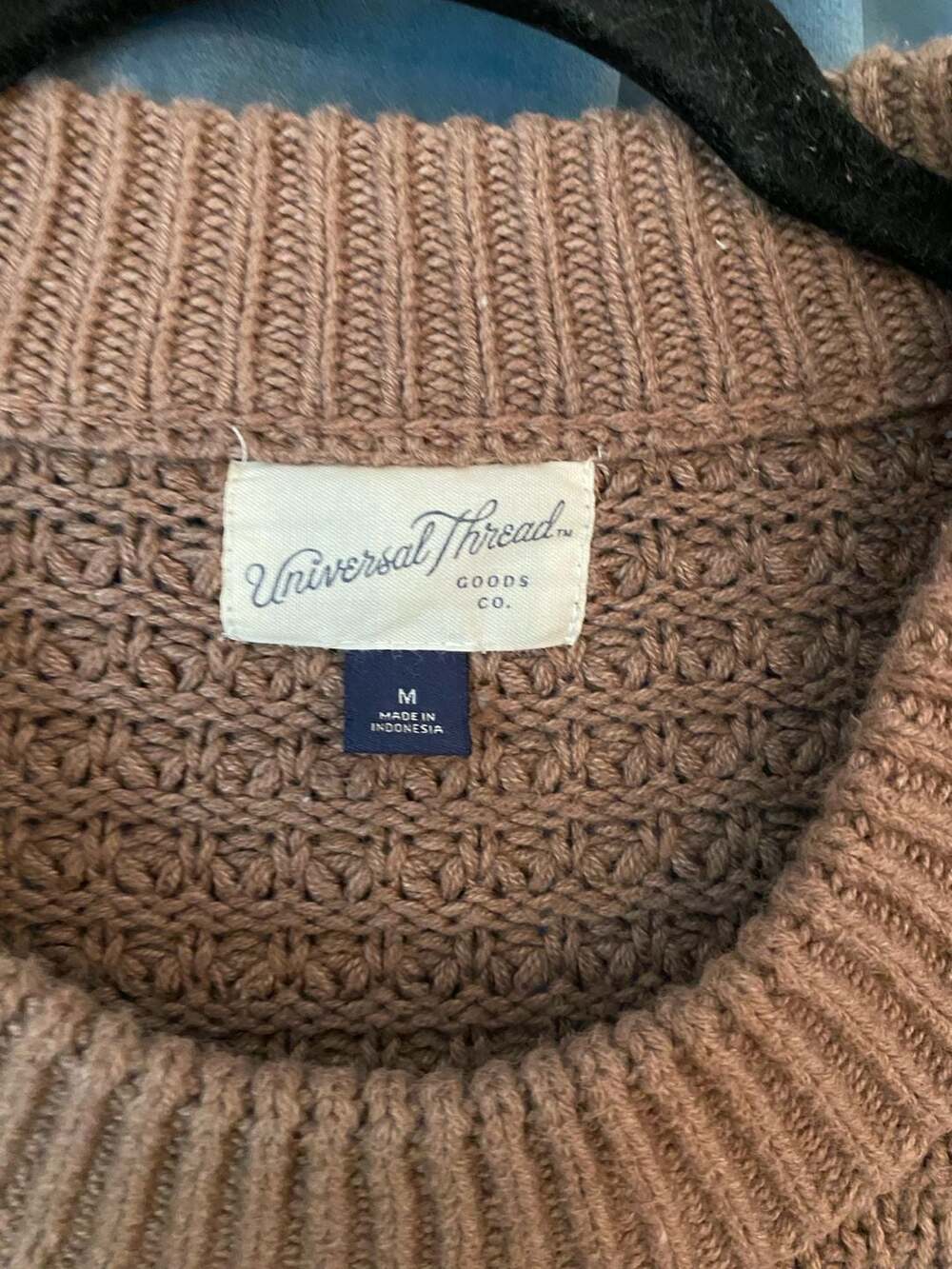 Universal Thread Brown Textured Knit Crewneck Sweater Size M - Picture 3 of 3
